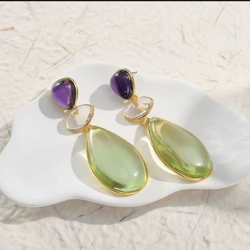 Geometric long earrings